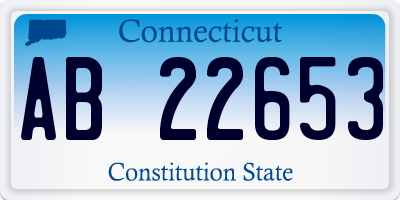 CT license plate AB22653