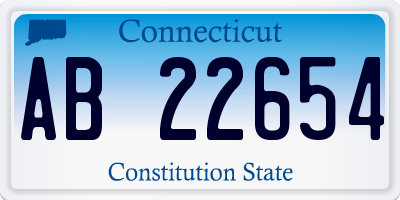 CT license plate AB22654