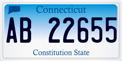 CT license plate AB22655