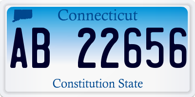 CT license plate AB22656