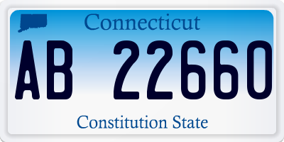 CT license plate AB22660