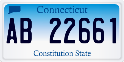 CT license plate AB22661