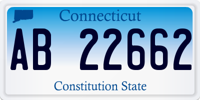 CT license plate AB22662