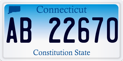 CT license plate AB22670