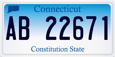 CT license plate AB22671