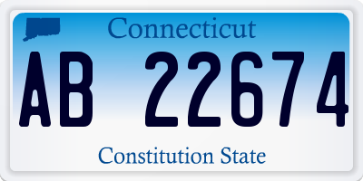 CT license plate AB22674