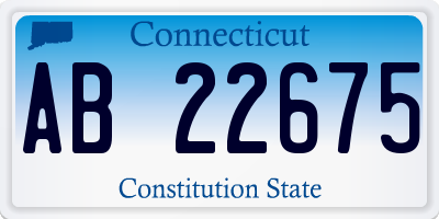 CT license plate AB22675