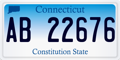 CT license plate AB22676