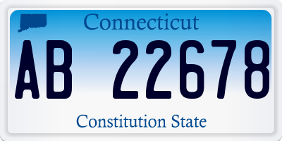 CT license plate AB22678