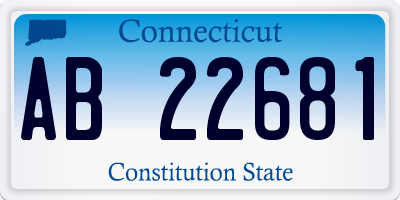 CT license plate AB22681
