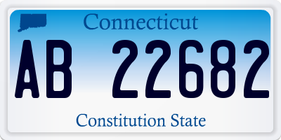 CT license plate AB22682