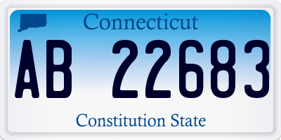 CT license plate AB22683