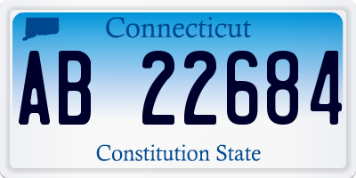 CT license plate AB22684