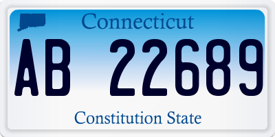 CT license plate AB22689