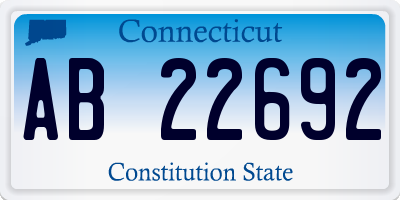 CT license plate AB22692