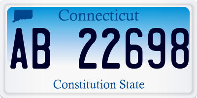 CT license plate AB22698