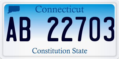 CT license plate AB22703