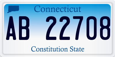 CT license plate AB22708