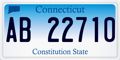 CT license plate AB22710