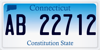 CT license plate AB22712