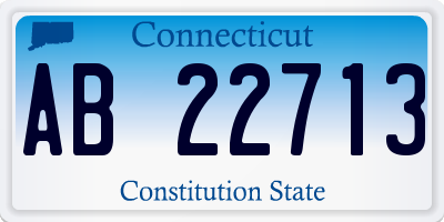 CT license plate AB22713