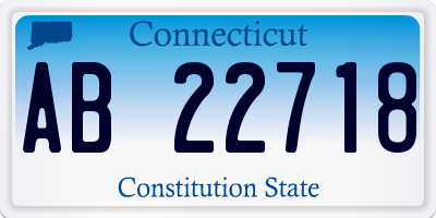 CT license plate AB22718