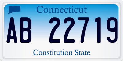 CT license plate AB22719