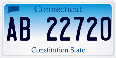 CT license plate AB22720