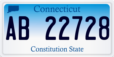 CT license plate AB22728