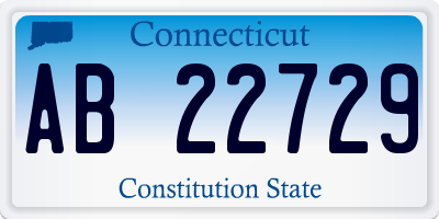 CT license plate AB22729