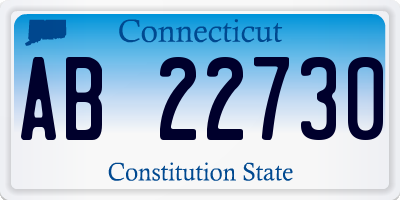 CT license plate AB22730