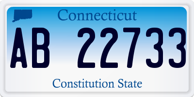 CT license plate AB22733