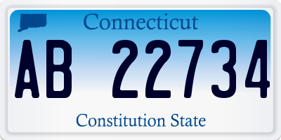 CT license plate AB22734