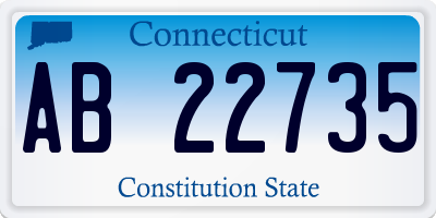 CT license plate AB22735