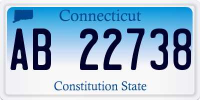 CT license plate AB22738