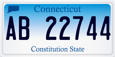 CT license plate AB22744