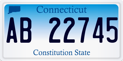 CT license plate AB22745