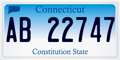 CT license plate AB22747