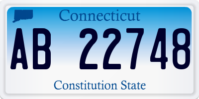 CT license plate AB22748