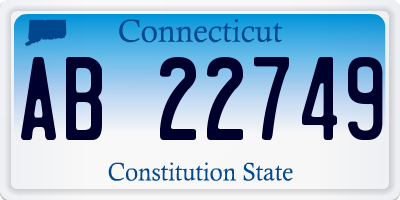 CT license plate AB22749