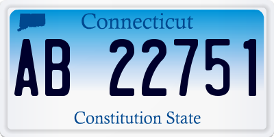 CT license plate AB22751