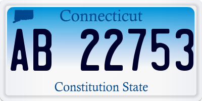 CT license plate AB22753