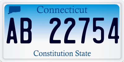 CT license plate AB22754