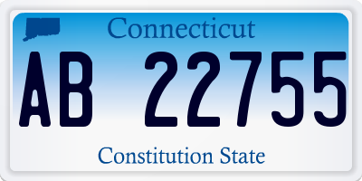 CT license plate AB22755