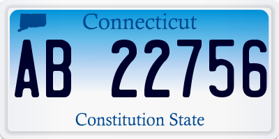 CT license plate AB22756