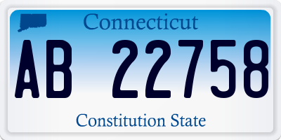 CT license plate AB22758