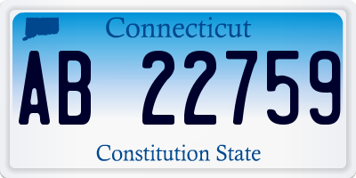 CT license plate AB22759