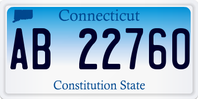 CT license plate AB22760