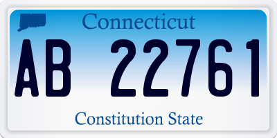 CT license plate AB22761