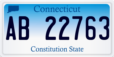 CT license plate AB22763